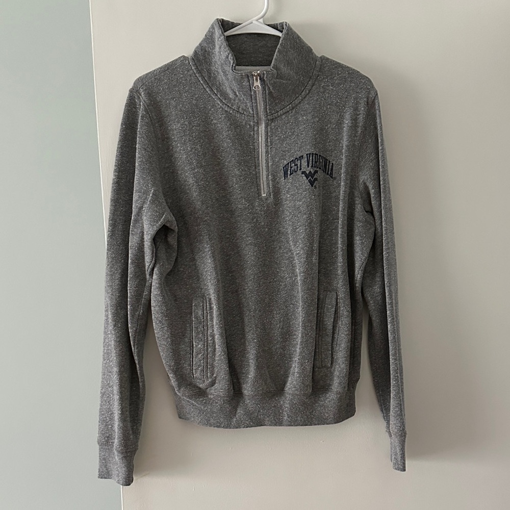 West Virginia Women’s Gray Quarter-Zip Sweater